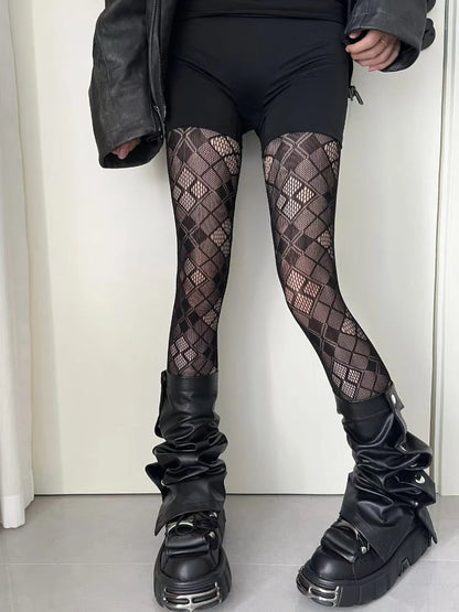 Fishnet Tights – Lace Rhombus Patterned Style
