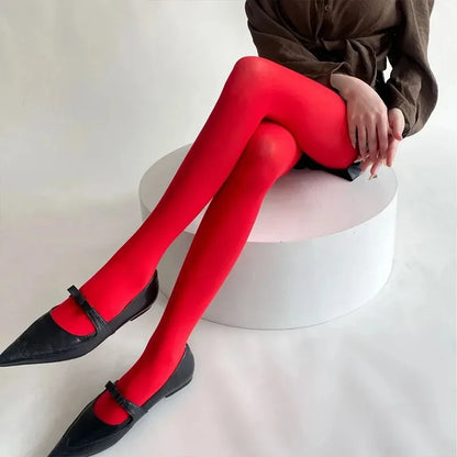 Women’s Red Pantyhose – Sheer Elastic Fashion Stockings