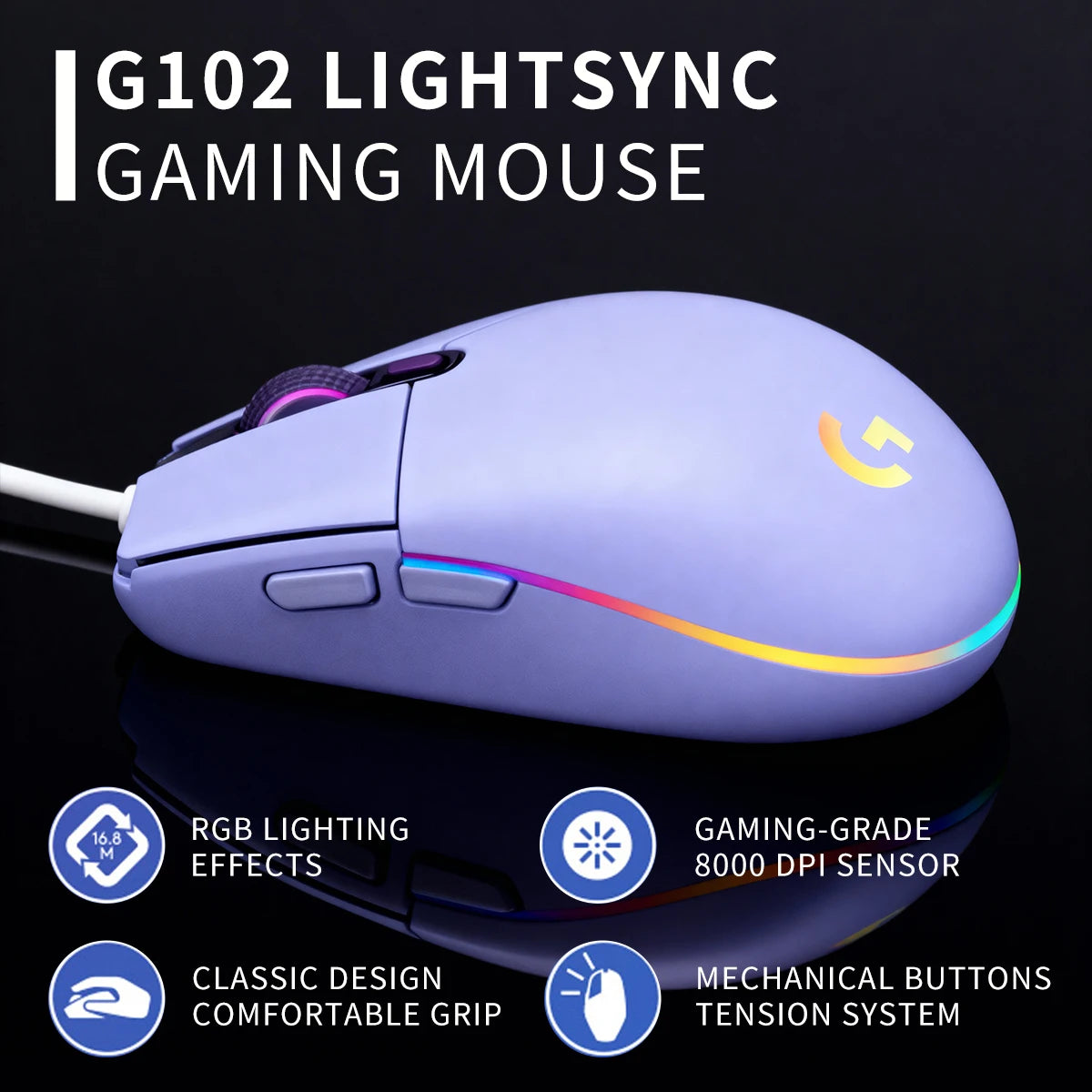 Wired Gaming Mouse 8000 DPI RGB