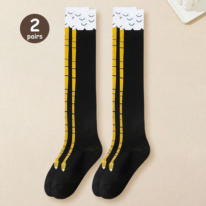 Women’s Knee High Socks – Cartoon Chicken Claw Casual Sports Socks