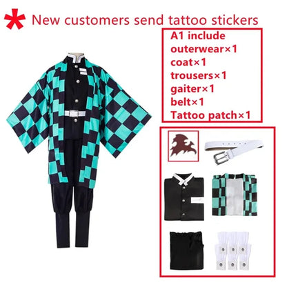 Anime Kamado Tanjirou Cosplay Costume Halloween Cosplay Cartoon Costume For Adult Gifts