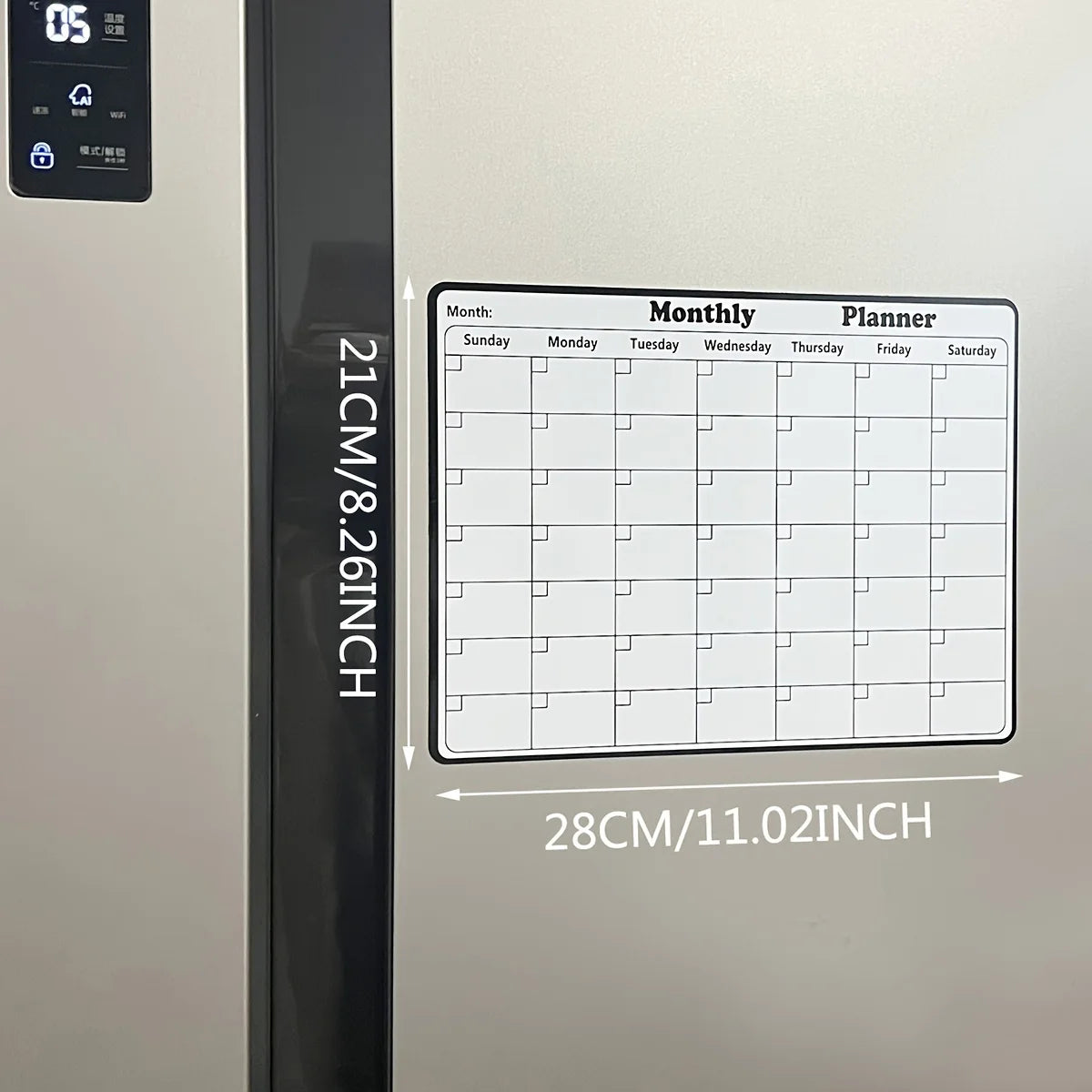 Magnetic Dry Erase Calendar Monthly Refrigerator Planner
