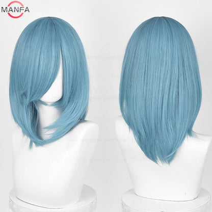 40cm Medium Basic Anime Cosplay Wig Bang Blond  Black White Red Pink Green Brown Gold Blue Heat Resistant Synthetic Hair Wigs