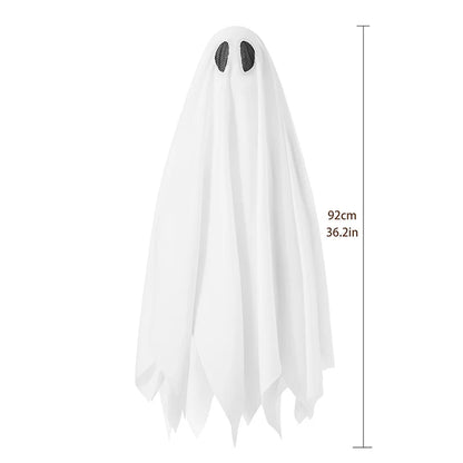 Kid Halloween Costume White Ghost Cloak with Pumpkin Handbag 2 Pcs Set Cosplay Clothes