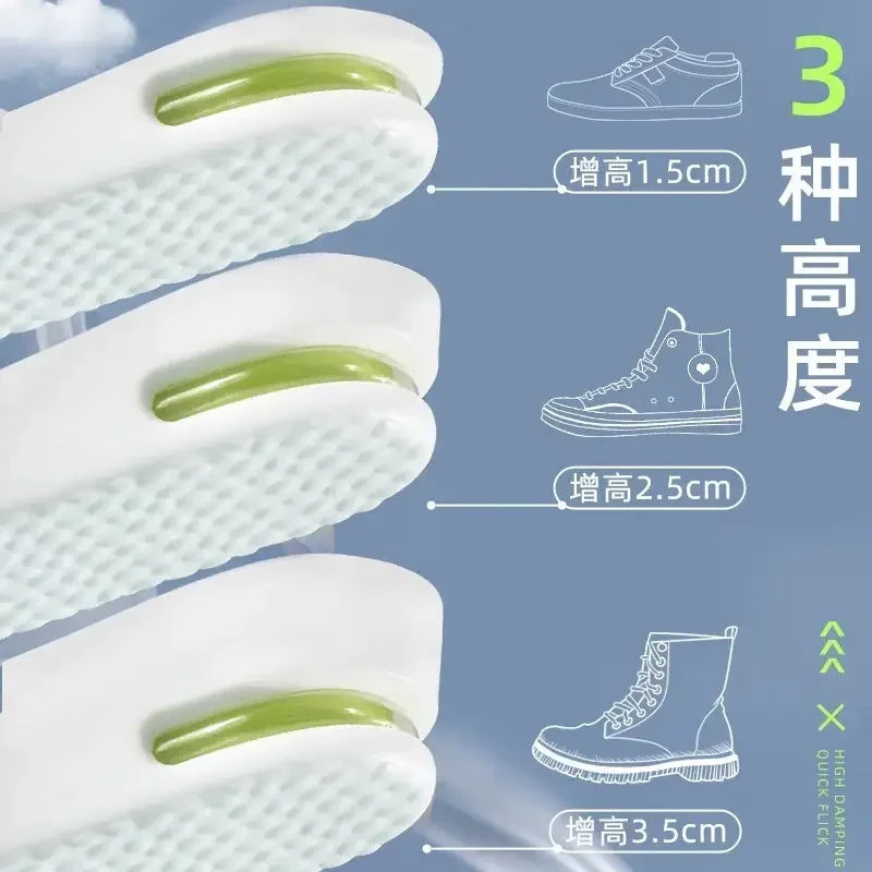 Height Increase Insoles – PU Shoe Inserts with Cushioned Support