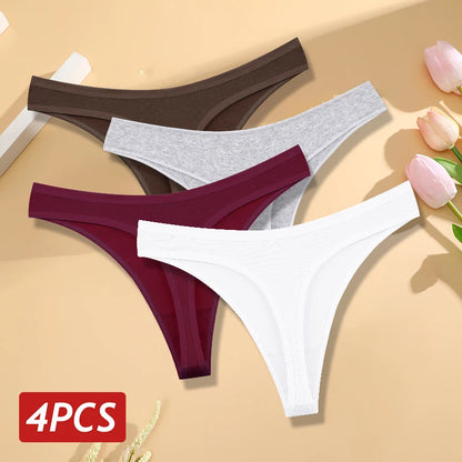 Women’s Cotton Thongs – Seamless Low Rise Underwear