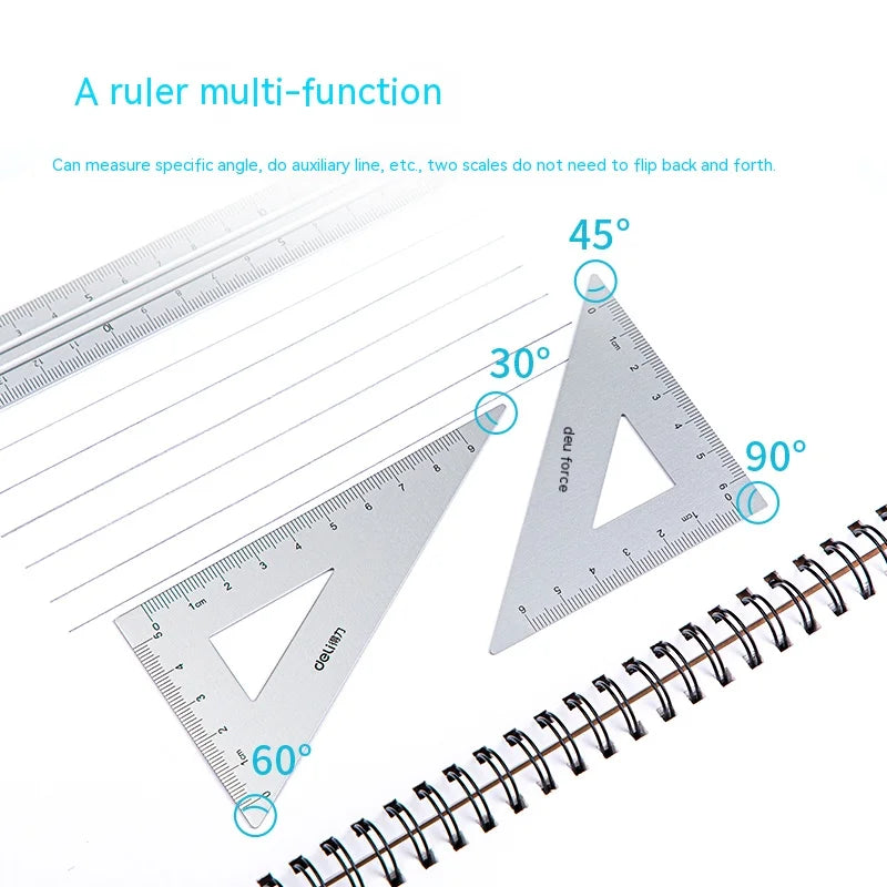 Ruler Set 4-Piece – Student Geometry Rulers & Angle Measuring Tools