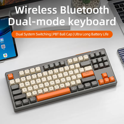 Wireless Gaming Keyboard 87 Key Bluetooth RGB Keyboard with Mouse