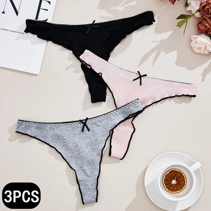 Women’s Cotton Thong Panties – Low Rise Everyday Underwear