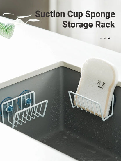 Stainless Steel Sponge Holder Suction Cup Sink Caddy