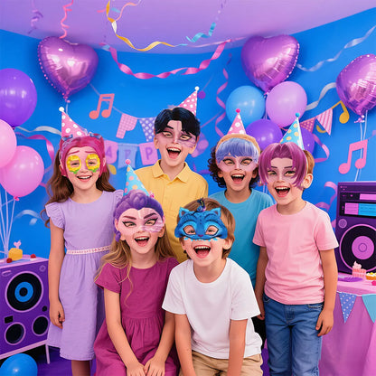 12PCS/Set Fantasy Hunter Party Decoration Paper Glasses Masks Photo Cosplay Props Kids Happy Birthday Party Supplies
