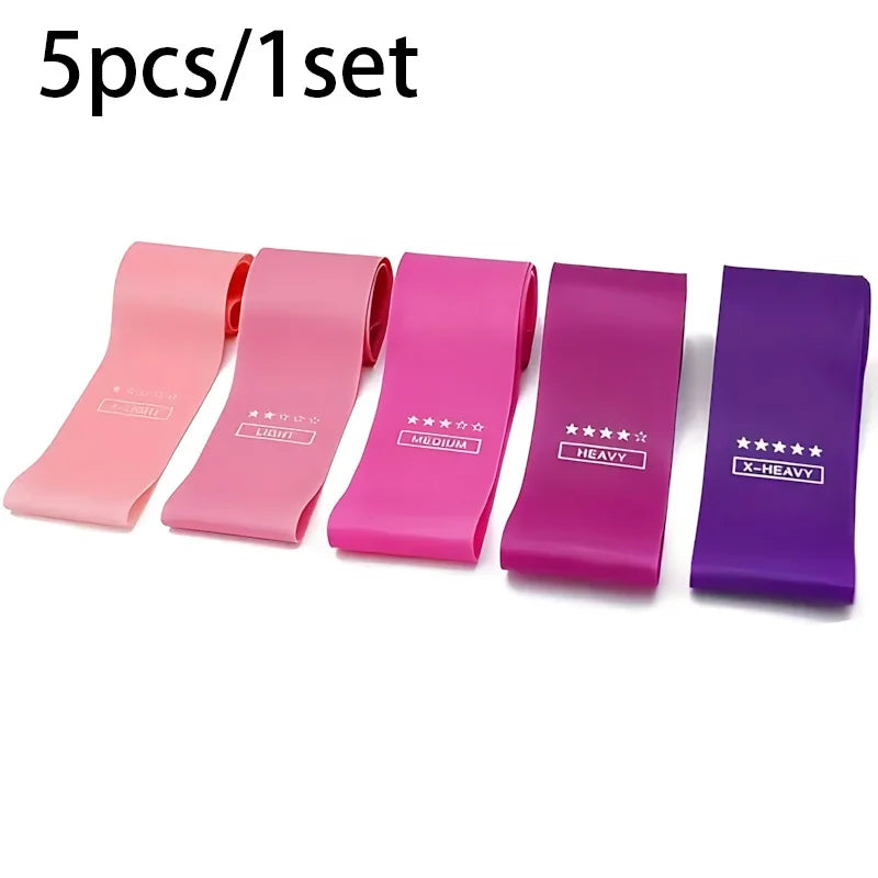Resistance Bands Set of 5 for Strength Training Home & Travel