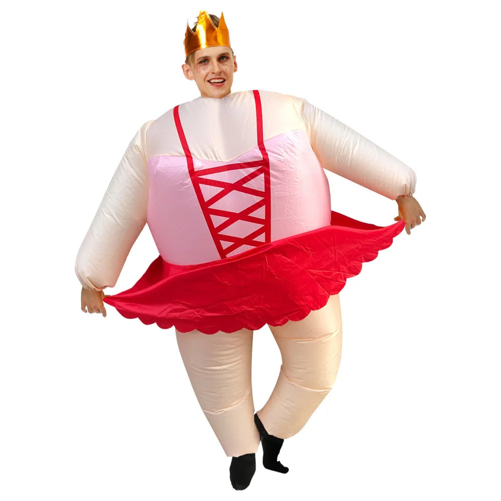 Adult Funny Ballet Inflatable Costume For Men Women Carnival Purim Fancy Dress Suits Halloween Mascots Cosplay Costumes