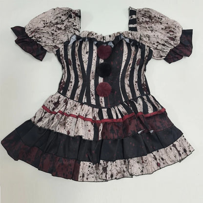 Women Clown Cosplay Costume Circus Jester Dress Halloween Party Performance Outfit Role Play Carnival Stage Suit