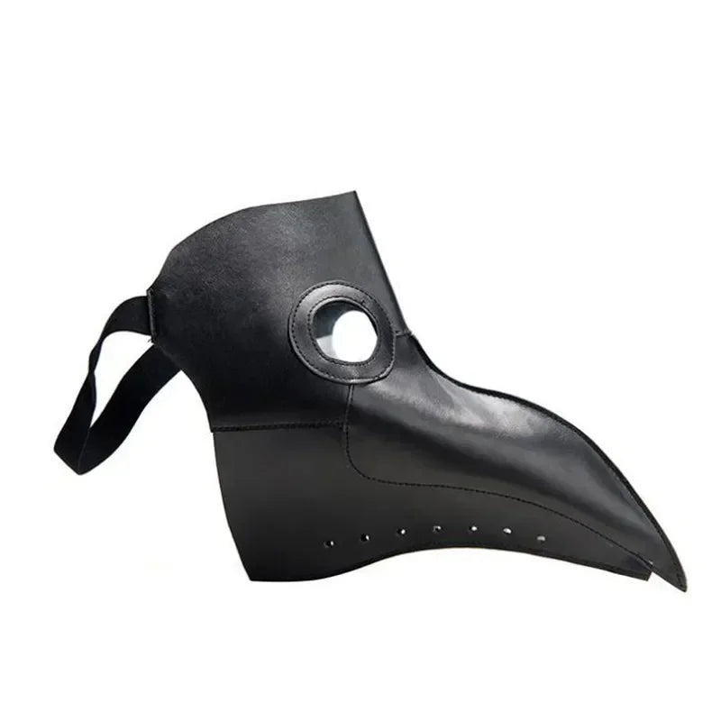 Black Rubber Plague Doctor Mask Costume Halloween Cartoon Spooky Steampunk Gas Latex Mask for Kids and Adults Cosplay Props
