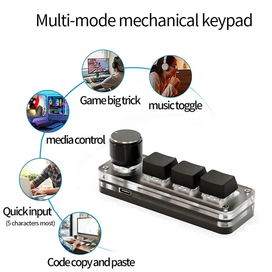 3-Key Macro Keypad RGB Hot-Swappable