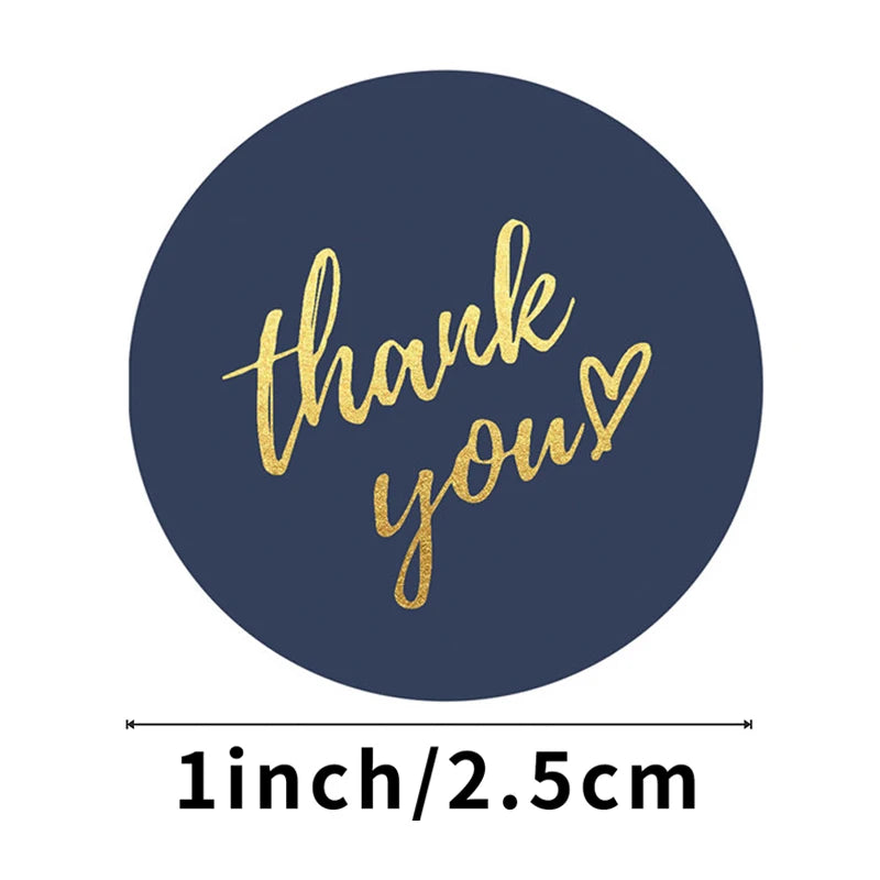 Thank You Stickers – 1 Inch Blue Envelope Sealing Labels