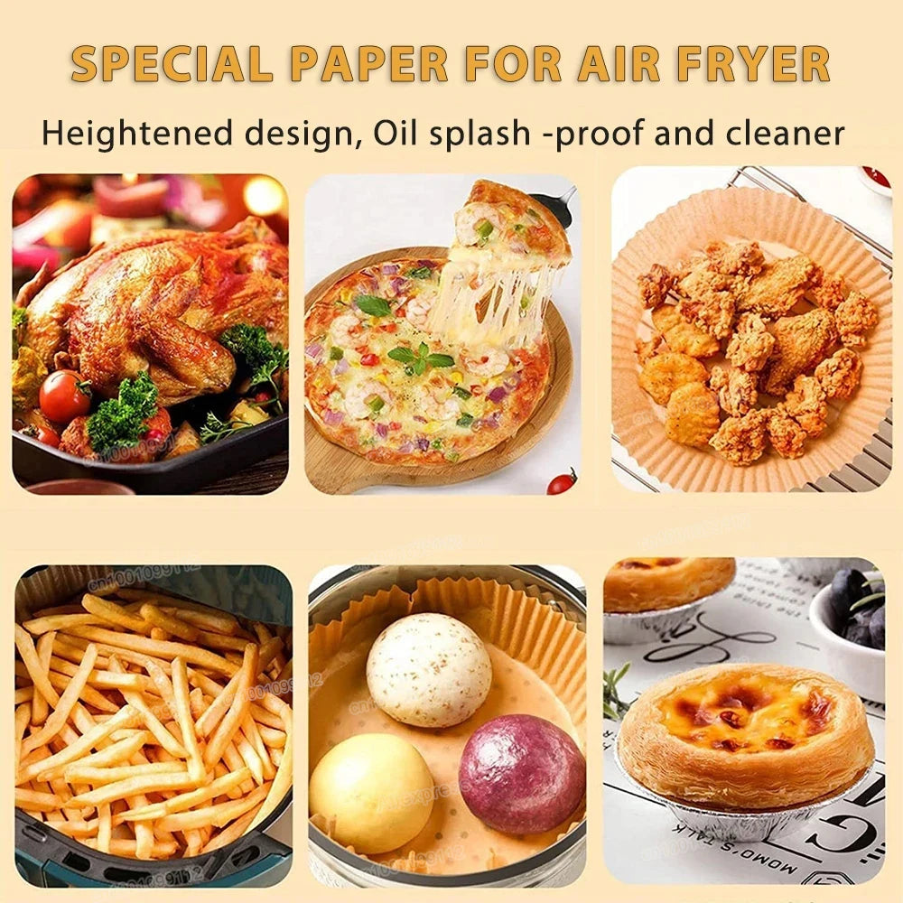 Air Fryer Paper Liners Disposable Round Parchment Baking Sheets