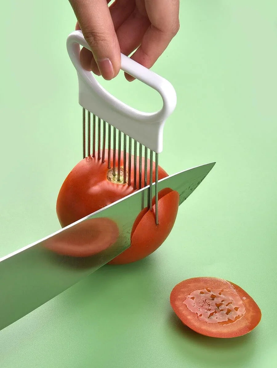 Onion Slicer Stainless Steel Vegetable Cutter & Onion Holder