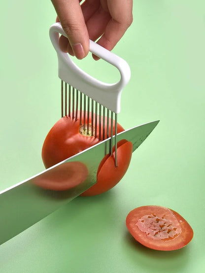 Onion Slicer Stainless Steel Vegetable Cutter & Onion Holder