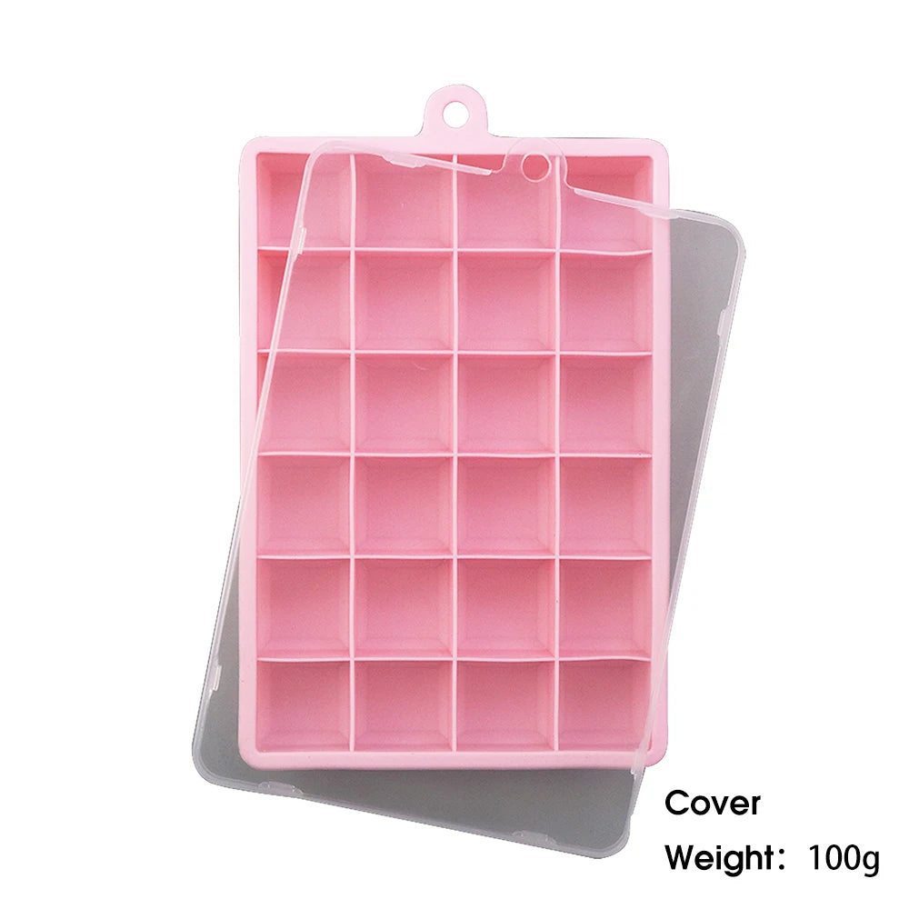 24-Hole Silicone Ice Cube Tray with Lid – Easy Kitchen Freezing Mold