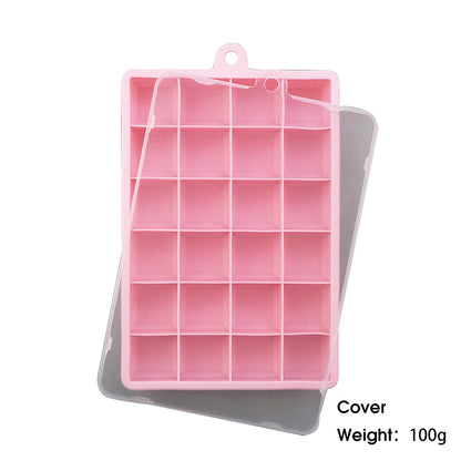 24-Hole Silicone Ice Cube Tray with Lid – Easy Kitchen Freezing Mold