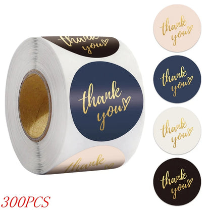 Thank You Stickers – 1 Inch Blue Envelope Sealing Labels