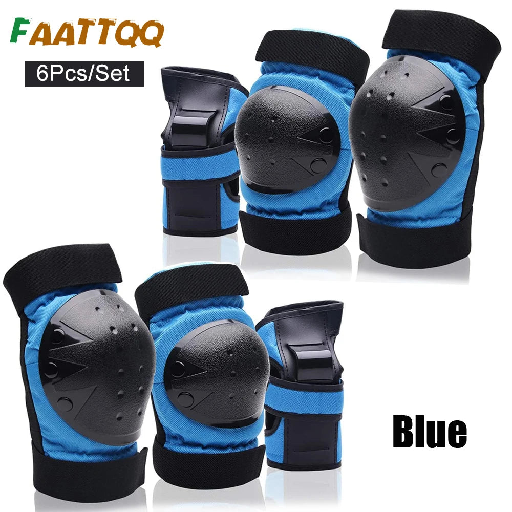 Kids Protective Gear Set with Knee, Elbow Pads & Wrist Guards