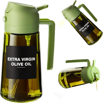 Oil Sprayer 470ml 2-in-1 Glass Olive Oil Dispenser Bottle