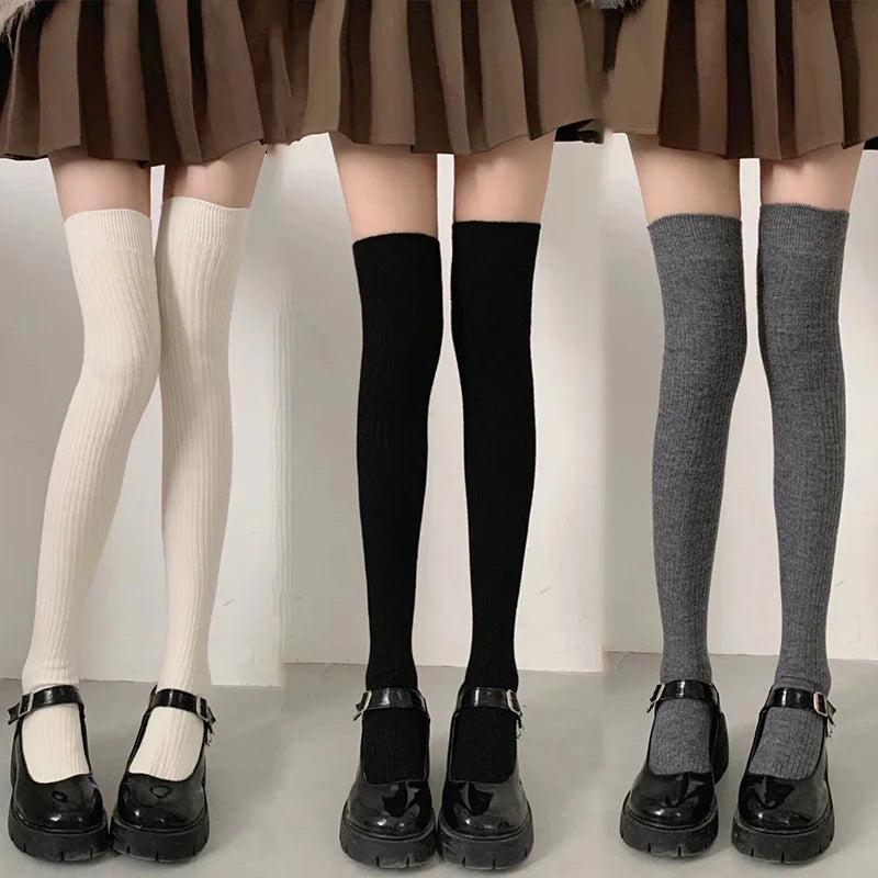 Women’s Knee High Socks – Classic Striped Cotton Style