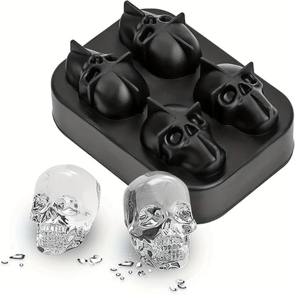Skull Ice Mold Silicone 3D Ice Cube Tray for Cocktails & Drinks