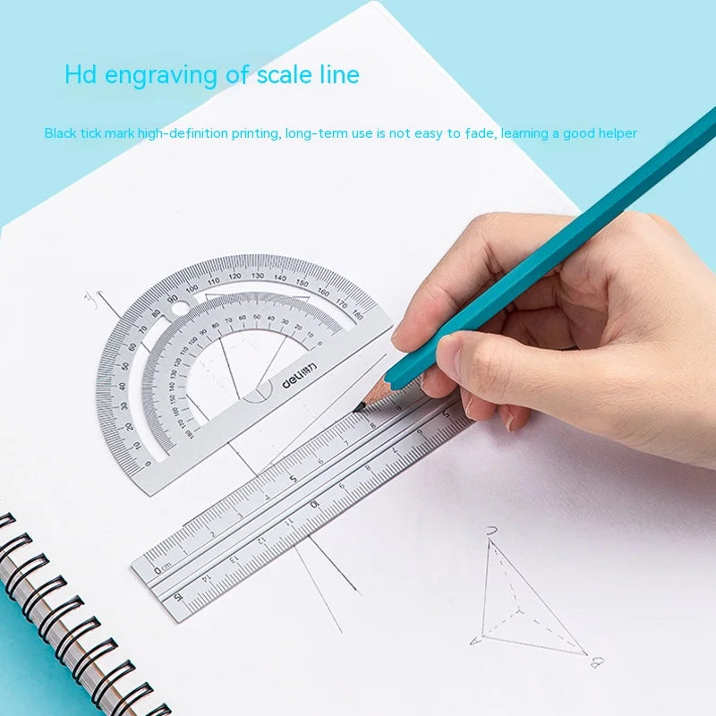 Ruler Set 4-Piece – Student Geometry Rulers & Angle Measuring Tools
