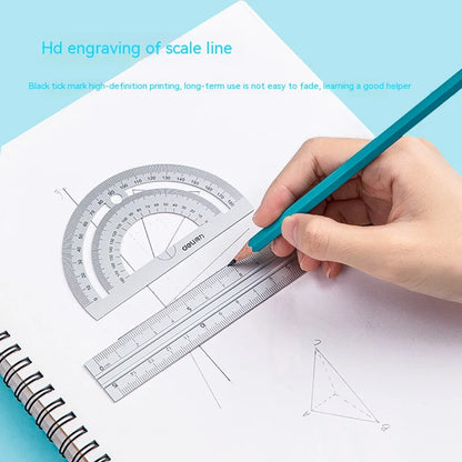 Ruler Set 4-Piece – Student Geometry Rulers & Angle Measuring Tools