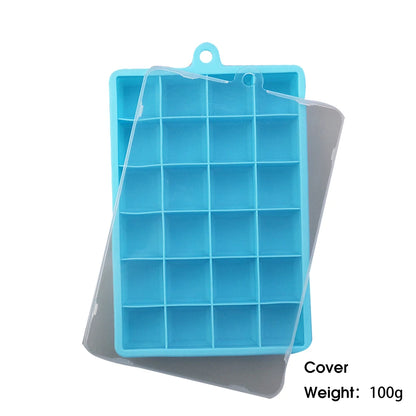 24-Hole Silicone Ice Cube Tray with Lid – Easy Kitchen Freezing Mold