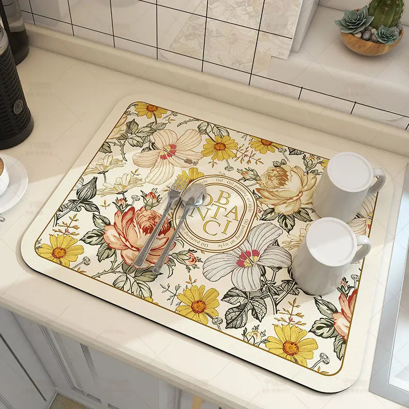 Kitchen Drying Mat Absorbent Dish & Coffee Counter Mat