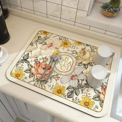 Kitchen Drying Mat Absorbent Dish & Coffee Counter Mat