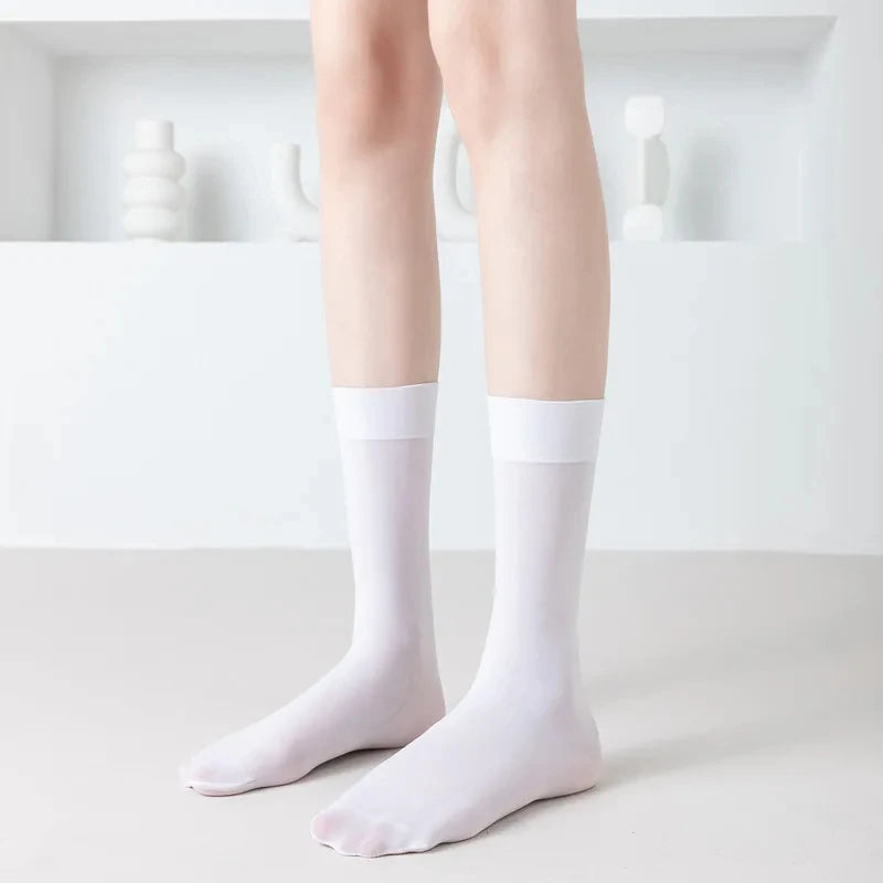 Knee High Socks for Women – Solid Color Long Socks
