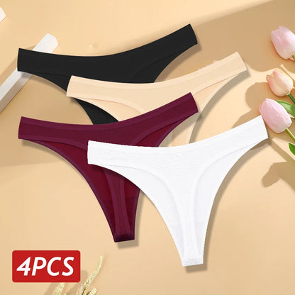 Women’s Cotton Thongs – Seamless Low Rise Underwear