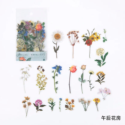 Floral Sticker Set 40pcs Ginkgo Leaf PET Stickers for Journals & Crafts