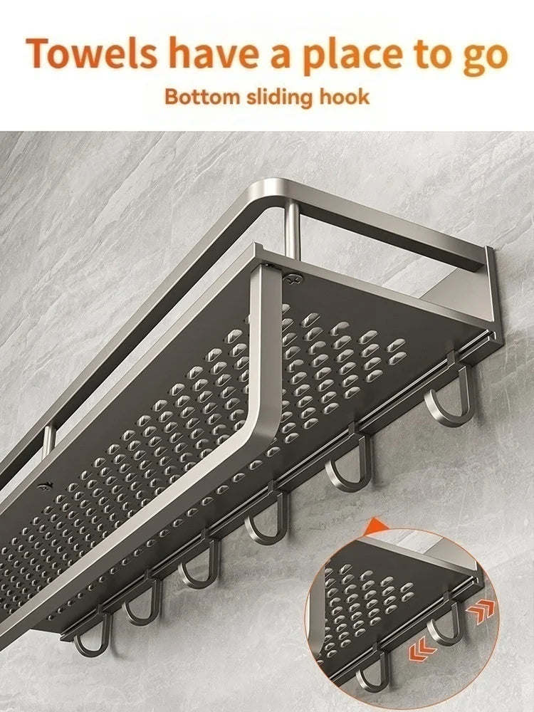Kitchen Wall Shelf | Aluminum Spice Organizer Rack