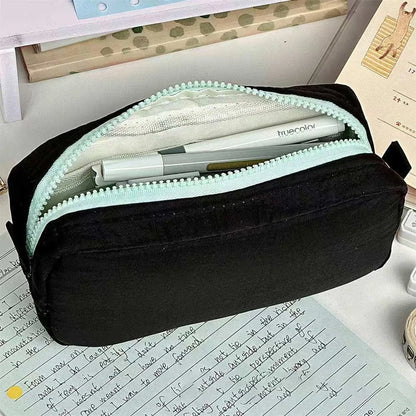 Large Pencil Case Zipper Pen Bag Portable Stationery Pouch for School