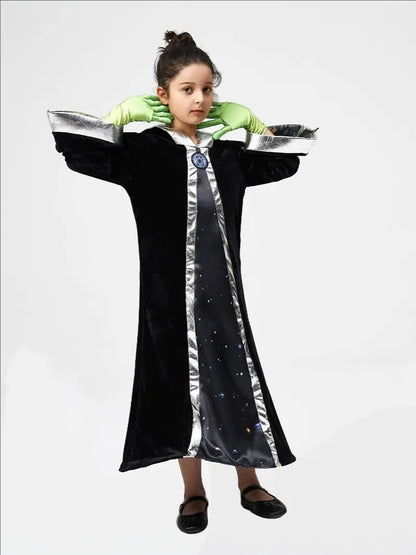 New Green ET Alien Lord Costume Cosplay For  Evil Witch Horror Scary Mask Suit Halloween Costume For