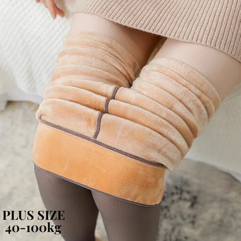 Plus Size Winter Tights – Warm Translucent Layering Style