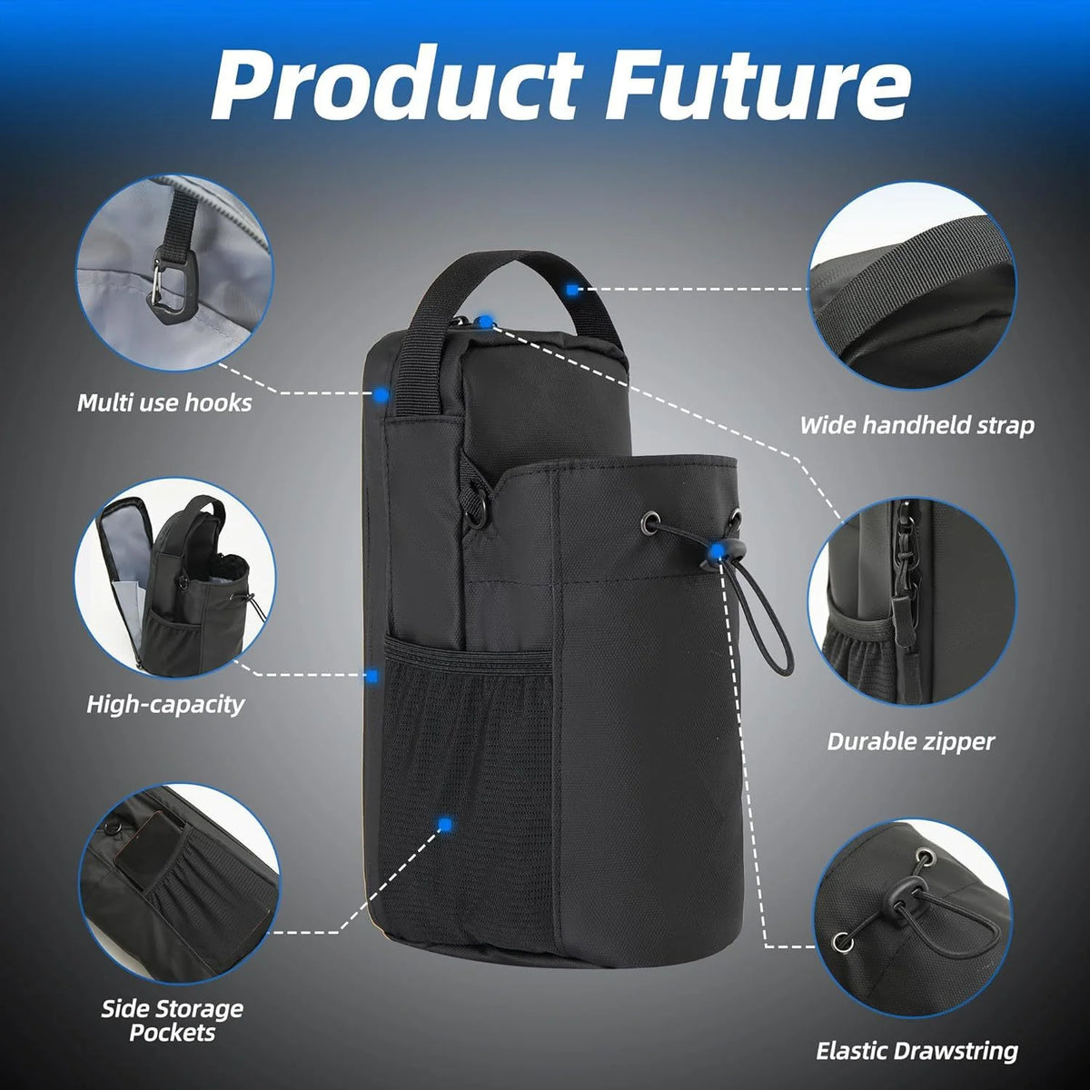 Magnetic Gym Bag Large Capacity Fitness Sports Storage Carrier