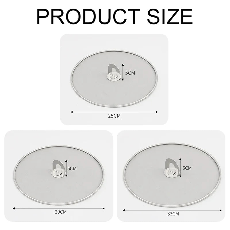 Stainless Steel Splatter Guard – Mesh Oil Splash Screen