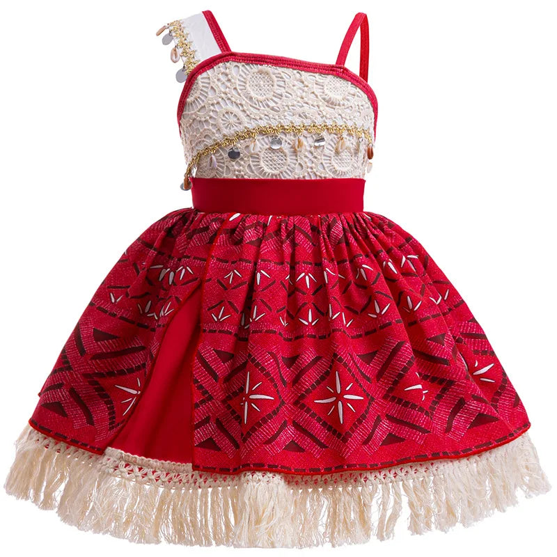 New Movie Girl Dress 2026 Halloween Party Ocean Adventure Costume Princess Clothes Children Vaiana Outfit Dress