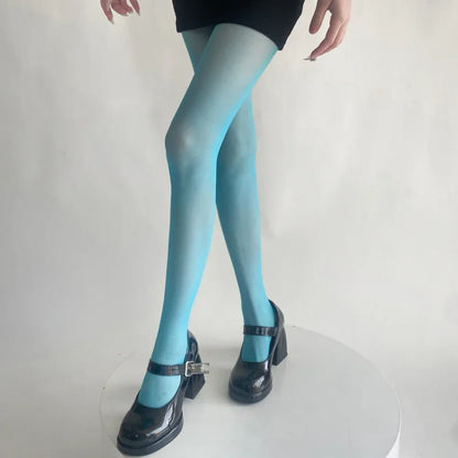 Women’s Thigh High Stockings – Blue Green Nylon Hosiery