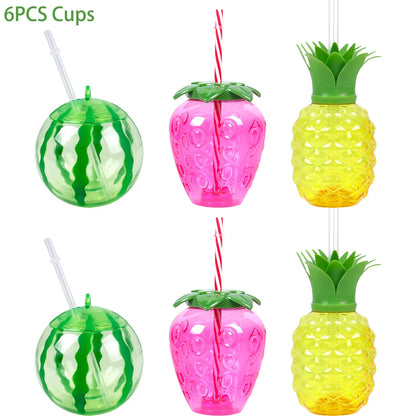Pineapple Party Cups 6/10pcs Tropical Juice Cups for Summer Events