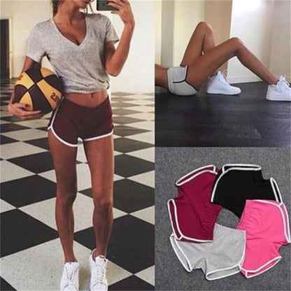 Women’s Sports Shorts – Candy Color Elastic Waist