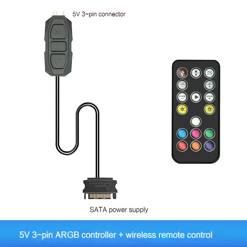 ARGB Controller 5V 3 Pin SATA Power RGB Hub